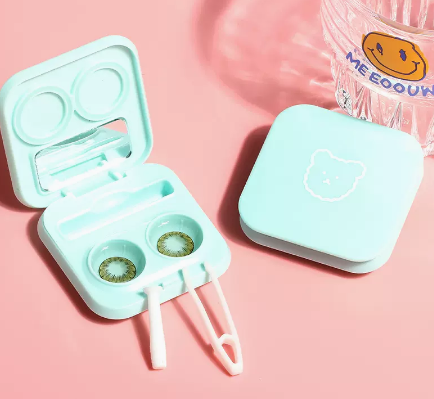 Hot Selling No-Twist Contact Lens Case Care Contact Lens Box (Specification: [Green Bear Head])