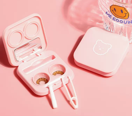 Hot Selling No-Twist Contact Lens Case Care Contact Lens Box (Specification: [Pink Bear Head])