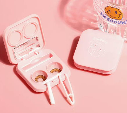 Hot Selling No-Twist Contact Lens Case Care Contact Lens Box (Specification: [Pink Hug Cat])