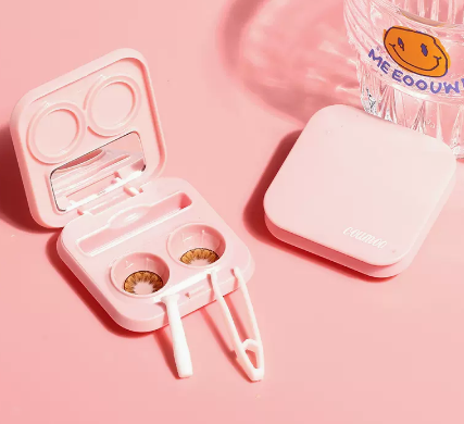 Hot Selling No-Twist Contact Lens Case Care Contact Lens Box (Specification: [Pink Letters])