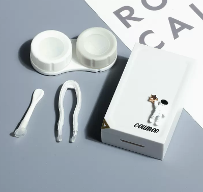 Popular transparent contact lens case, myopia glasses and contact lens case (Specification: Astronaut [Gray])