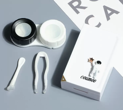 Popular transparent contact lens case, myopia glasses and contact lens case (Specification: Astronaut [White])