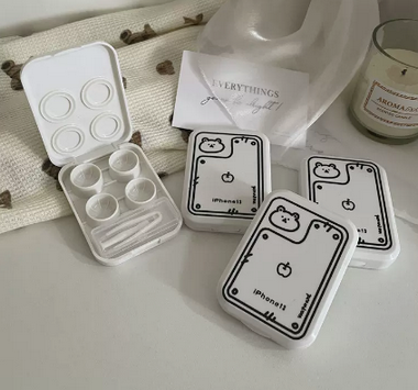 Popular transparent contact lens box for myopia without twisting the lid (Specification: white [2 pairs])