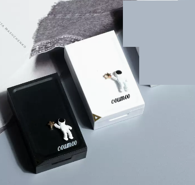 Popular transparent contact lens case, myopia glasses and contact lens case (Specification: Astronaut [Black + White])