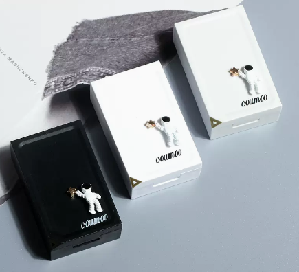 Popular transparent contact lens case, myopia glasses and contact lens case (Specification: Astronaut [Black + Gray])
