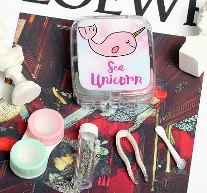 Popular contact lens case, myopia glasses and contact lens case (Specification: sea whale)