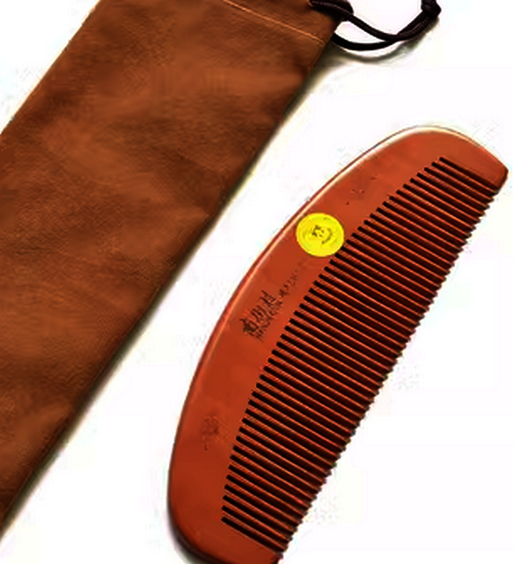 Popular solid wood comb peach wood (packed in large cloth bag (16.5 cm))