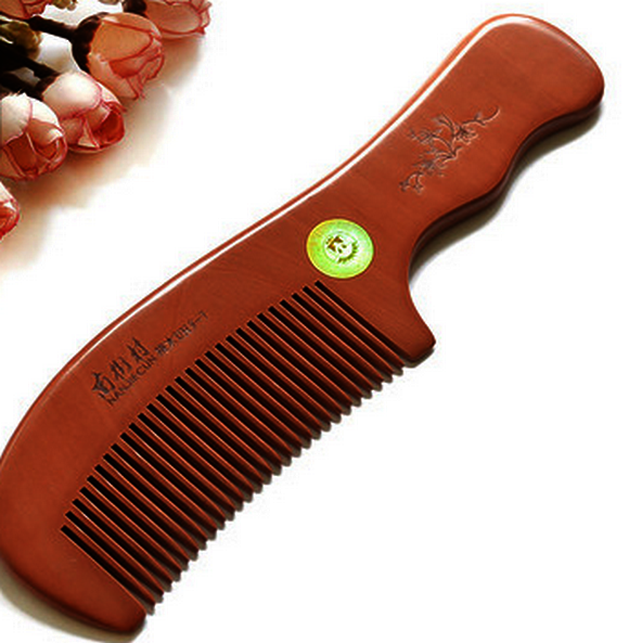 Popular peach wood comb for long hair anti-static (DH9-7 (simple decoration) total length 19 cm)