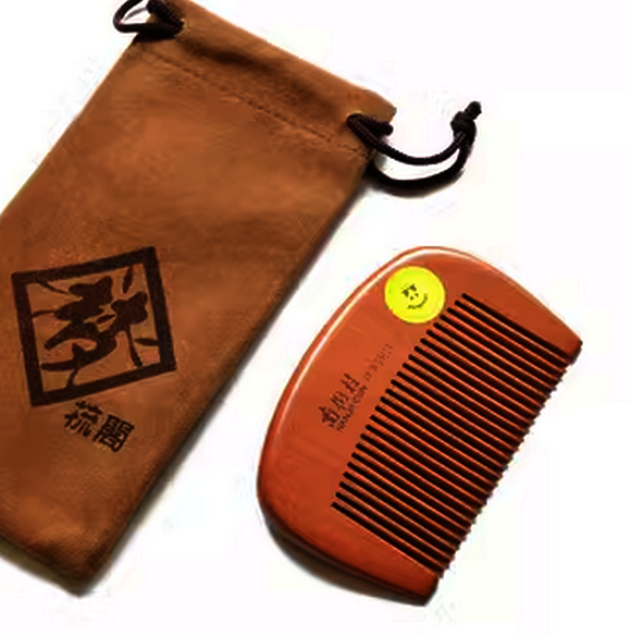 Popular peach wood comb, women's wooden comb about 9 cm (packaged in cloth bag)
