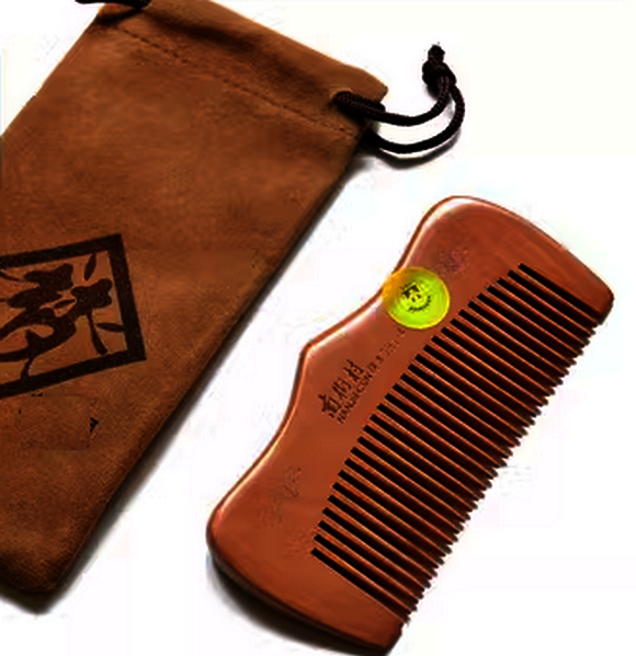 Popular portable comb wooden comb with small dense teeth 11 cm (packaged in cloth bag)