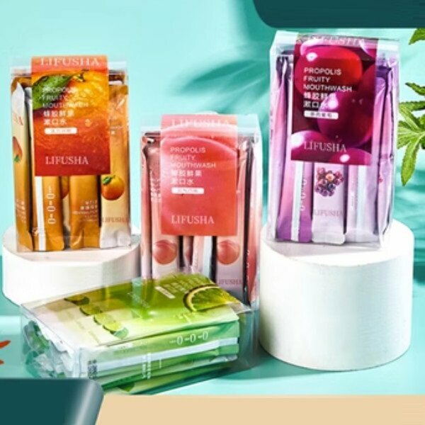 Popular disposable mouthwash, sterilizing, removing bad breath and calculus, portable package with long-lasting fragrance (80 pieces of fresh fruit in four flavors)