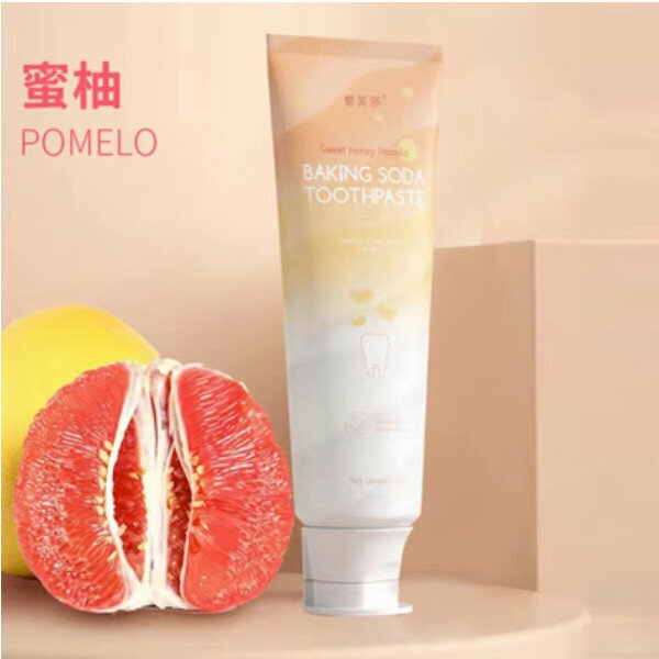 Popular probiotic baking soda toothpaste for whitening, removing yellowing, removing bad breath, refreshing breath for men and women, family pack 100g (Honey Pomelo Probiotic Toothpaste)