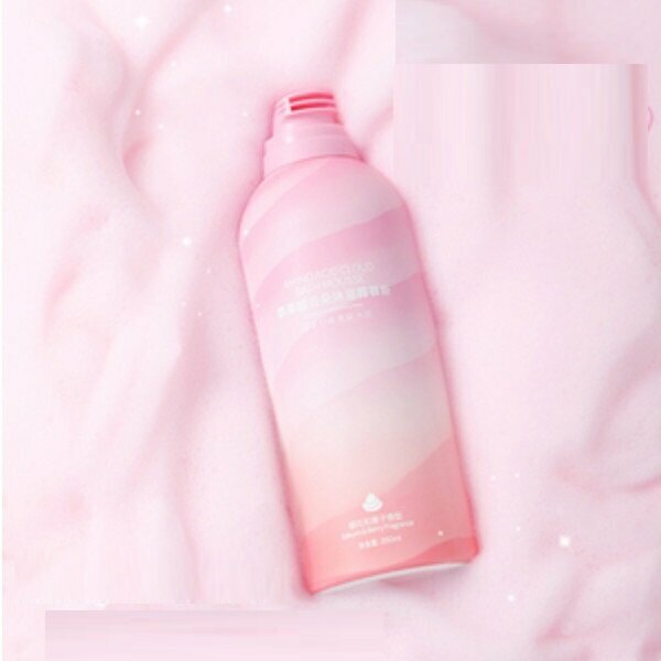 Popular cloud mousse shower gel with long-lasting fragrance for women, body whitening, children's milk, deep cleansing, refreshing, oil control and moisturizing (sakura fruit)