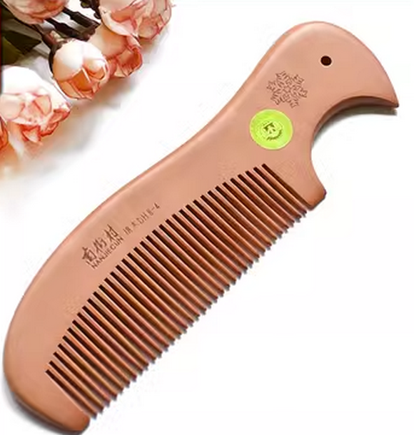 Popular style wooden comb for long hair, large anti-static (simple decoration, total length 18 cm)