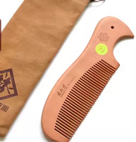 Popular style wooden comb for long hair, large size, anti-static (packaged in cloth bag, total length 18 cm)