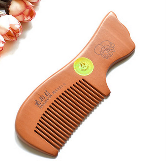 Popular small wooden comb mini carry-on (paper bag packaging) about 12.5 cm