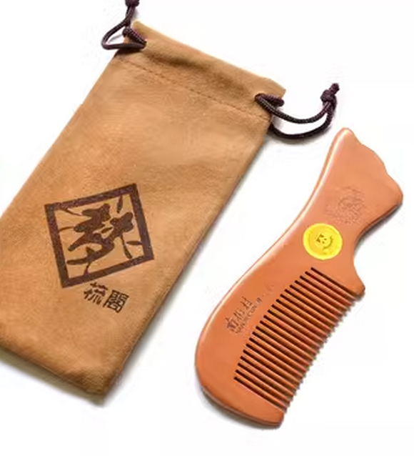 Popular small wooden comb mini carry-on (bag packaging) about 12.5 cm