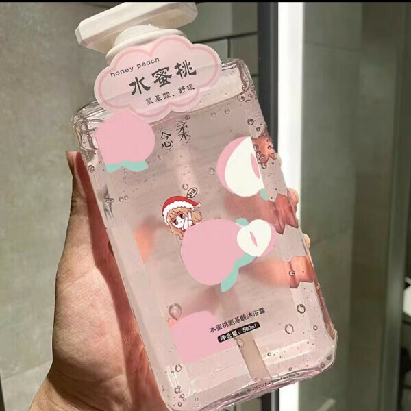 Popular peach shower gel, long-lasting fragrance, moisturizing and moisturizing, autumn and winter girls and adult shower gel, milk body lotion (peach shower gel)