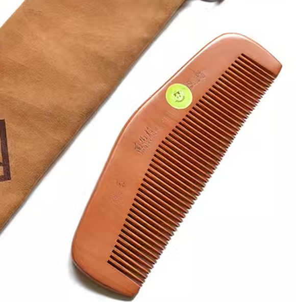 Popular natural peach wood comb anti-static (bag packaging total length 17 cm)