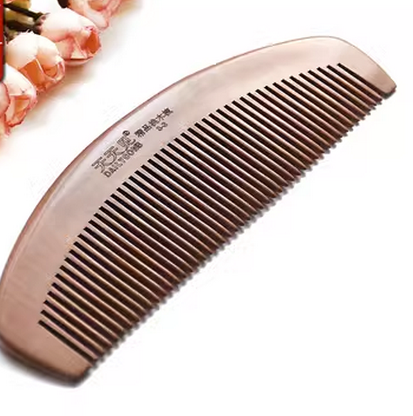 Popular peach wood comb large fine teeth (simple package about 16.5 cm)