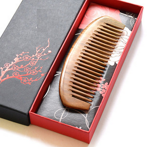 Hot style wooden large-tooth anti-static comb (gift box) about 15.5 cm