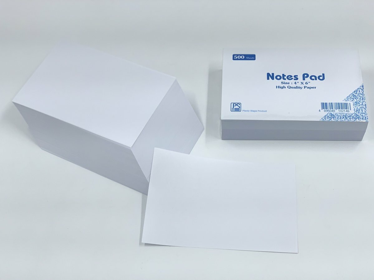 4" x 6" 白色便條紙 - 1包
