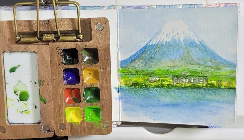 迷你水彩 8色水彩 迷你畫本