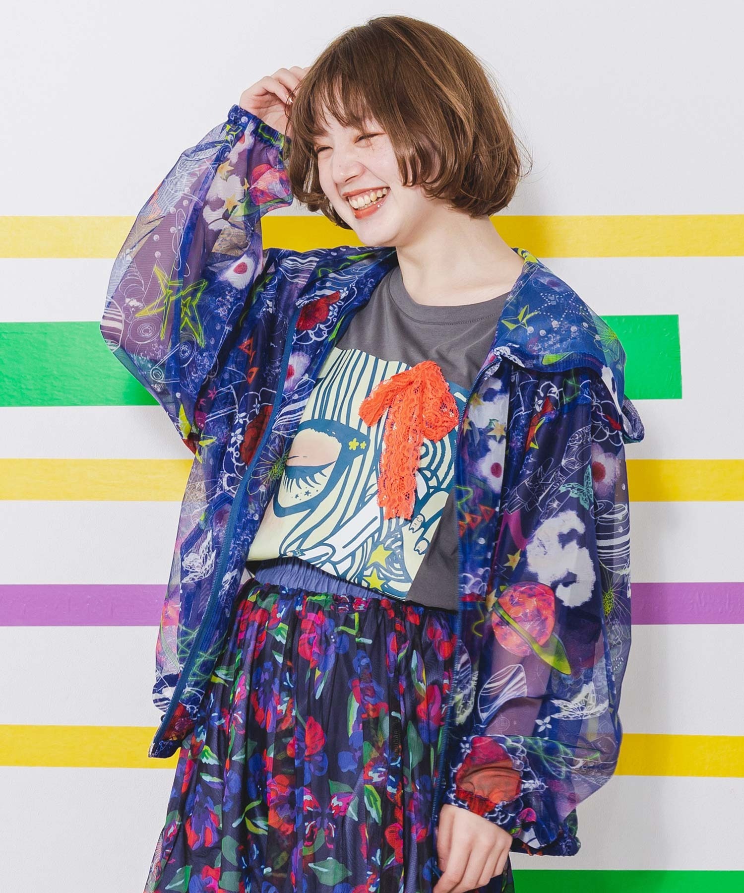 預購 - Scolar 圖案透透outer