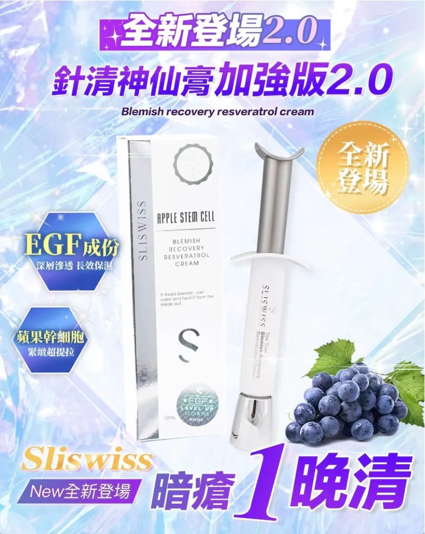 24SW006 - Sliswiss 白藜蘆醇針清神仙膏 2.0