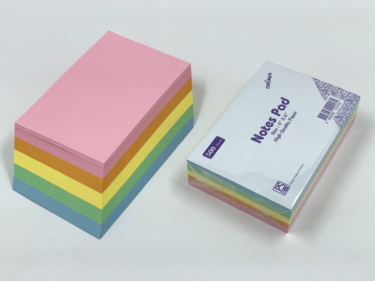 4" x 6" 多色便條紙 - 1包