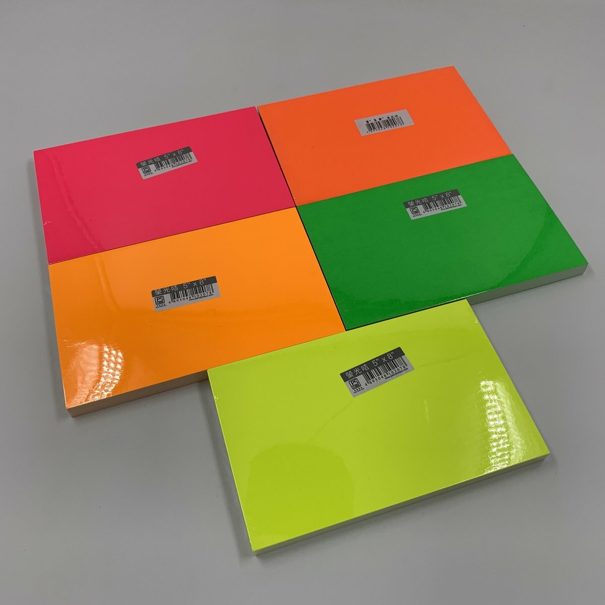 5" x 8" 熒光便條卡 - 1包