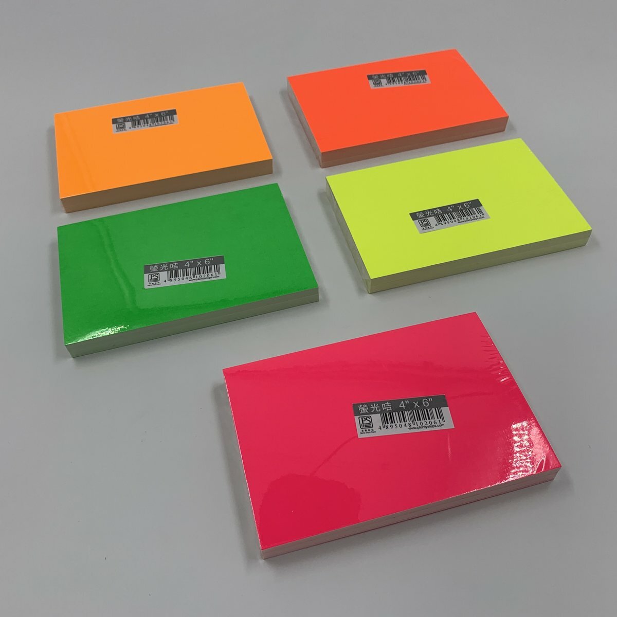 4" x 6" 熒光便條卡 - 1包