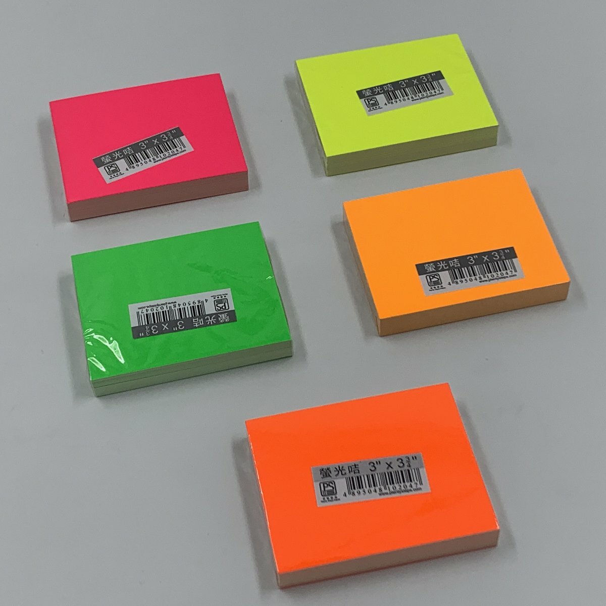 3" x 3.75" 熒光便條卡 - 1包