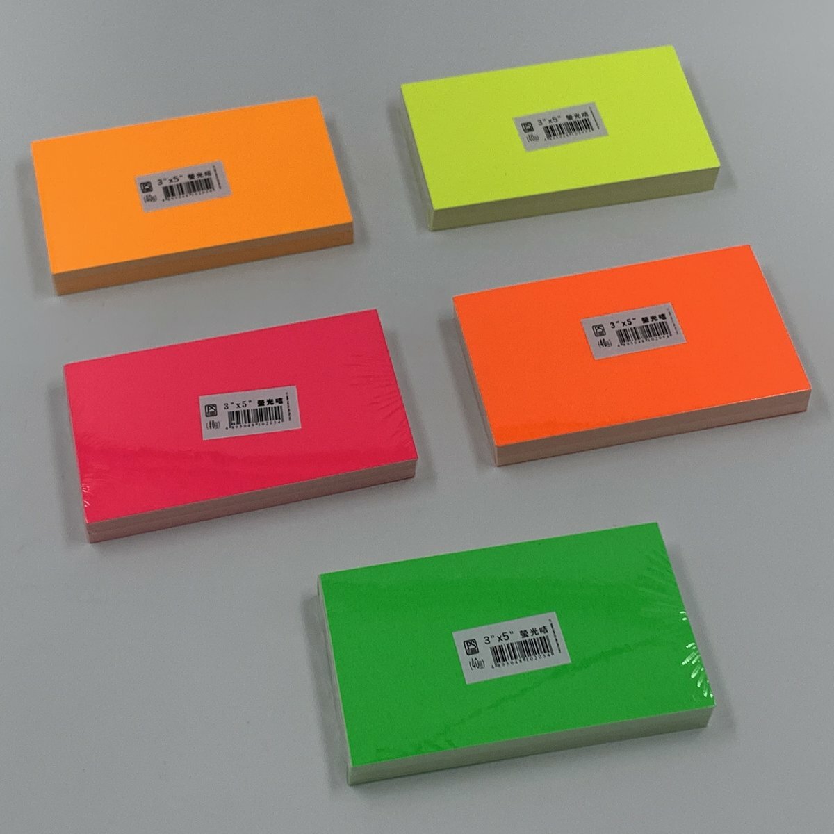 3" x 5" 熒光便條卡 - 1包