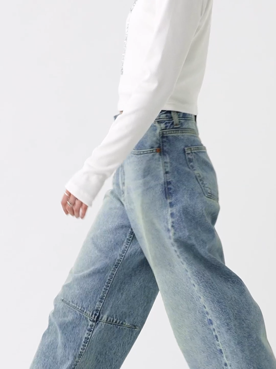 2024SS GU BARREL LEG 錐形 穿搭 神褲 拓腿褲 牛仔褲 長褲 丹寧 錐形褲 女版 221-352152