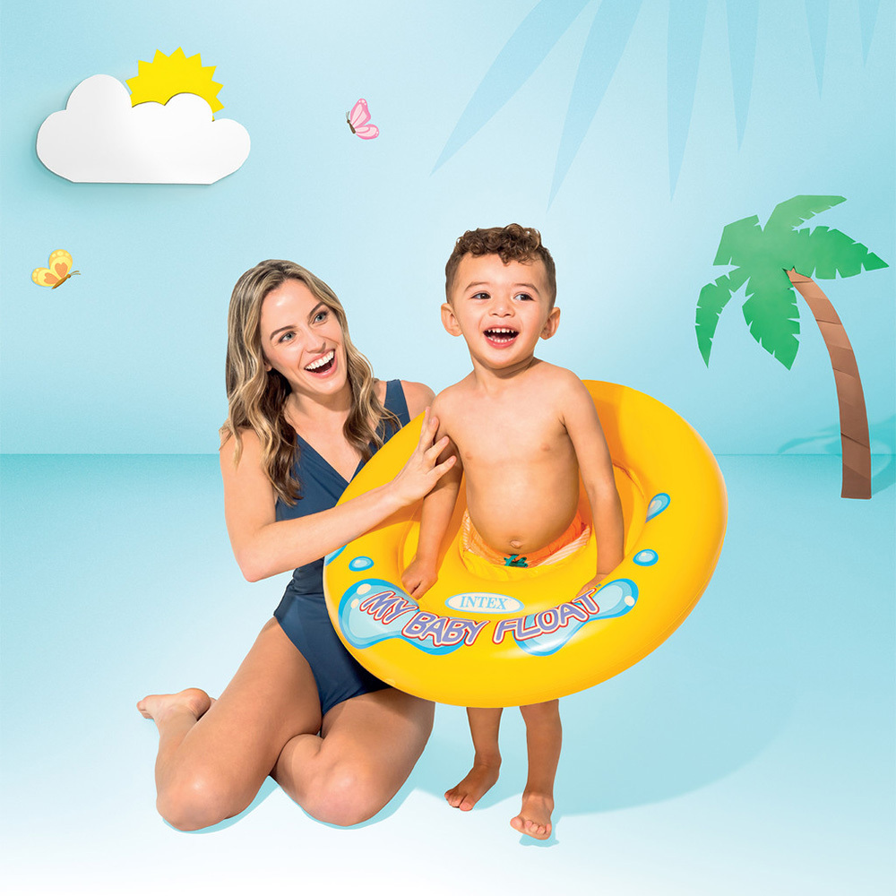 嬰幼兒充氣坐式泳圈水泡 - 黃