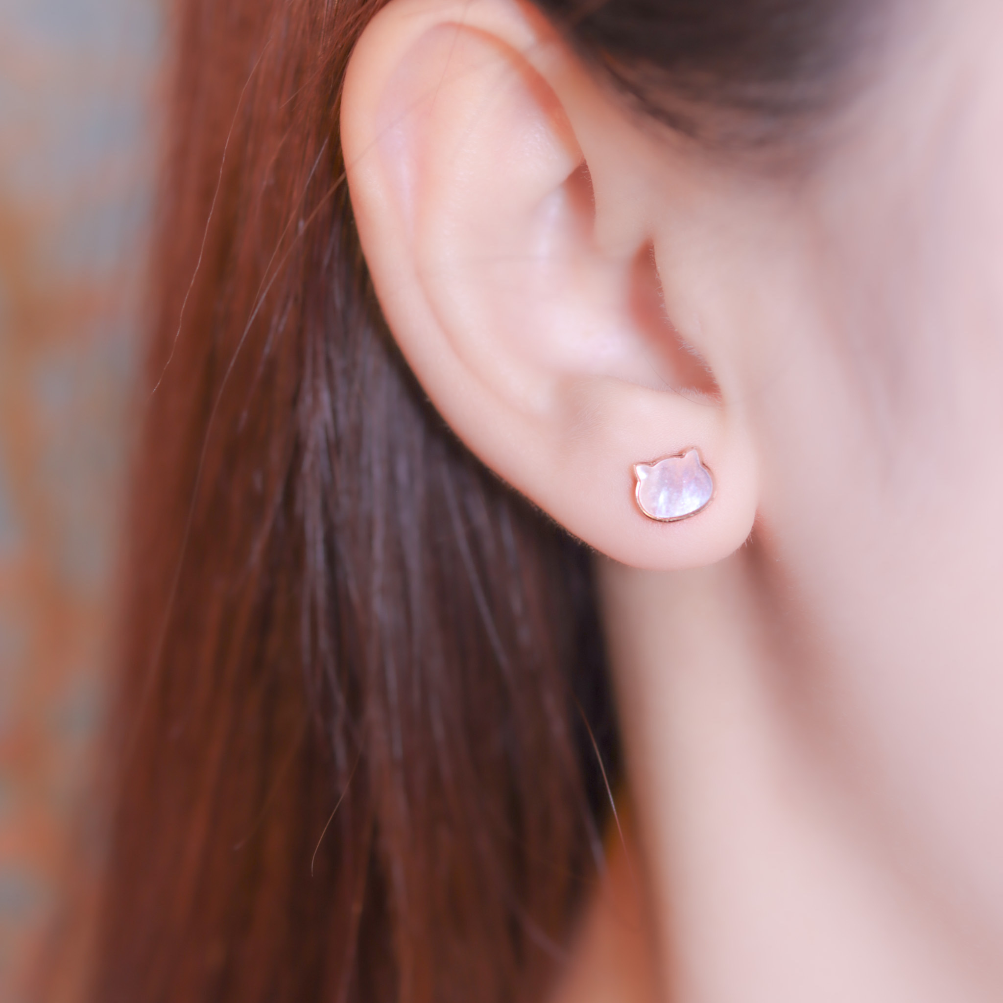 | 925純銀・白金・玫瑰金 | 貓咪狂想曲耳環 (銀/玫瑰金) | EA0797 |