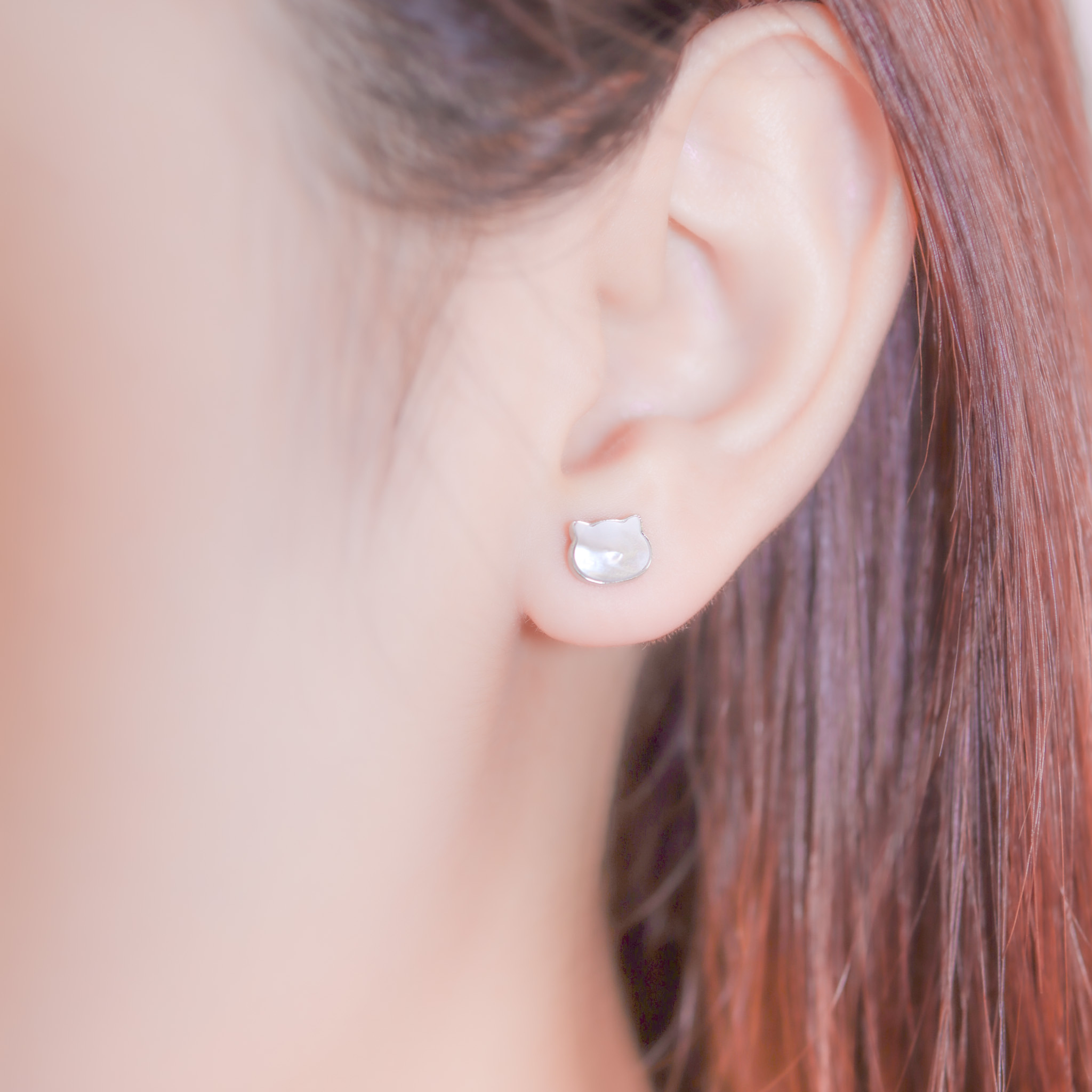 | 925純銀・白金・玫瑰金 | 貓咪狂想曲耳環 (銀/玫瑰金) | EA0797 |