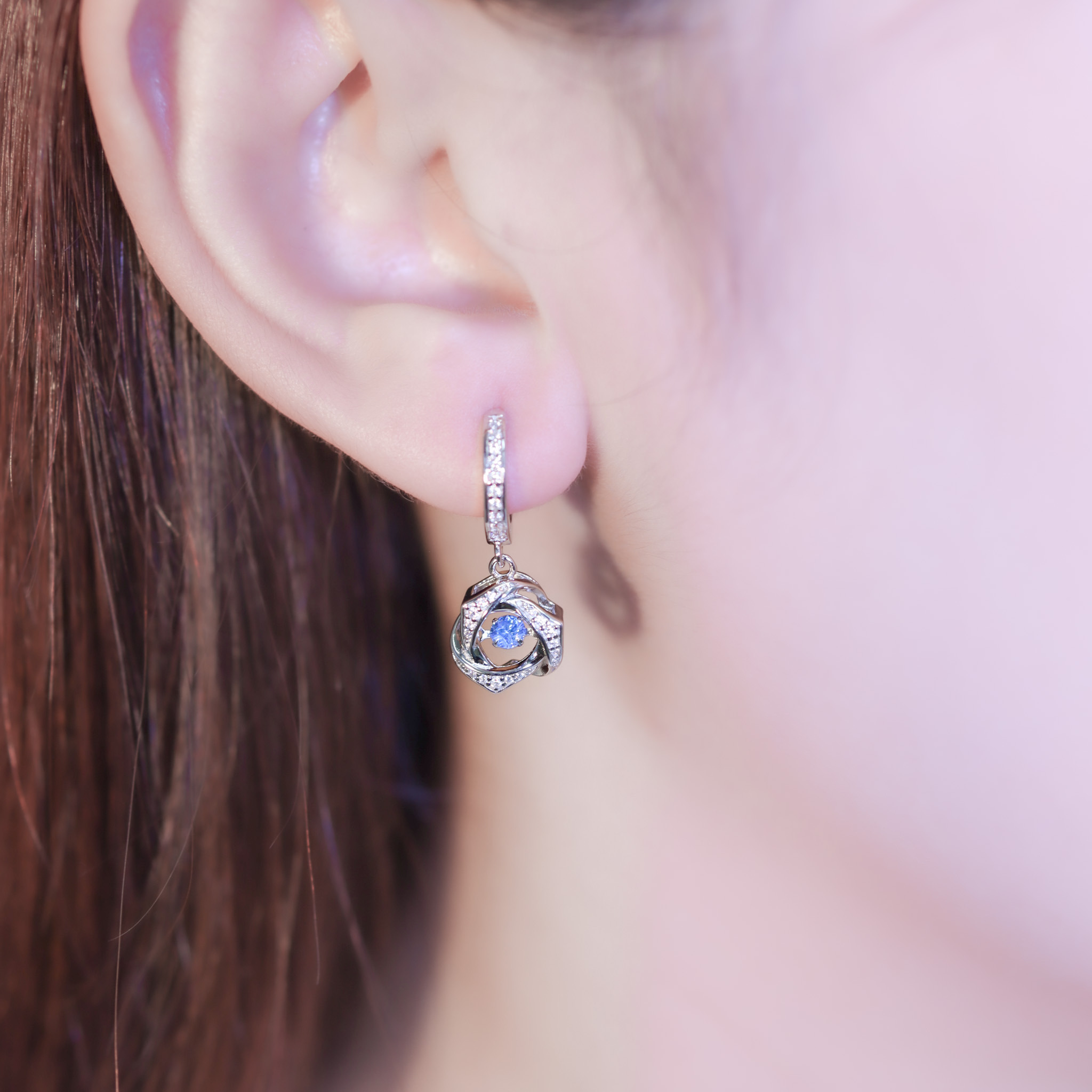 | 925 Silver・White Gold | Dancing Understanding Earrings （White/Blue） | EA0799 |