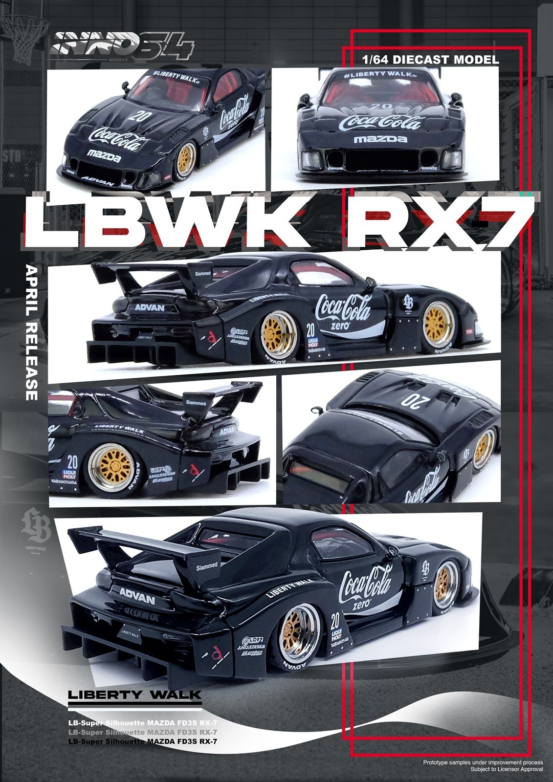 INNO64 1/64 Die-Cast 萬事得 MAZDA RX7 (FD3S) LB-SUPER SILHOUETTE