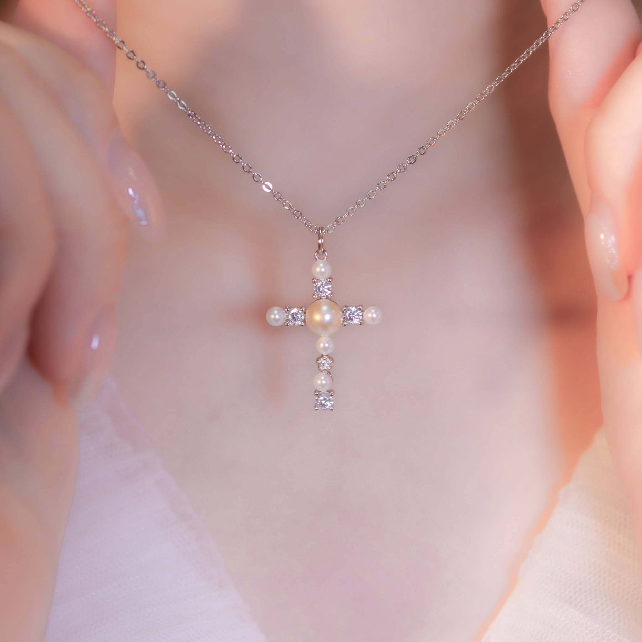| 925 Silver・ White Gold・Pearl  | Precious Belief Necklace | NE1171 |