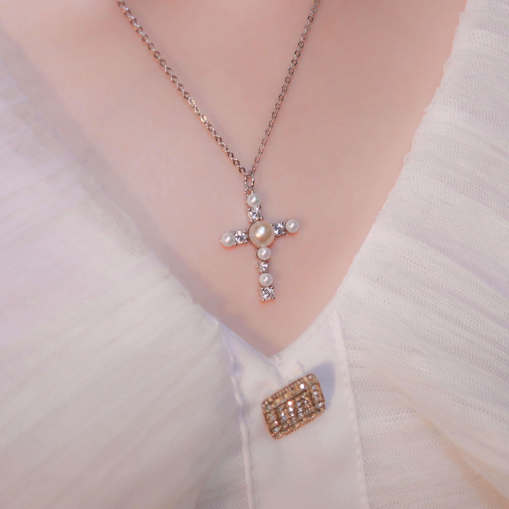 | 925 Silver・ White Gold・Pearl  | Precious Belief Necklace | NE1171 |