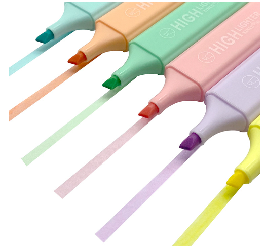 清货 糖果色荧光笔 6支装