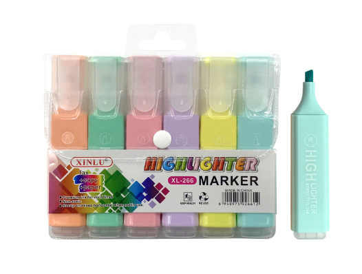 清货 糖果色荧光笔 6支装