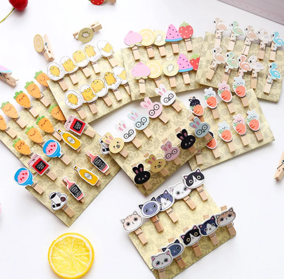 卡通木夹子（10个 款式随机）