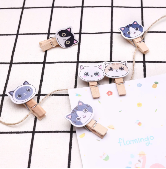 卡通木夹子（10个 款式随机）