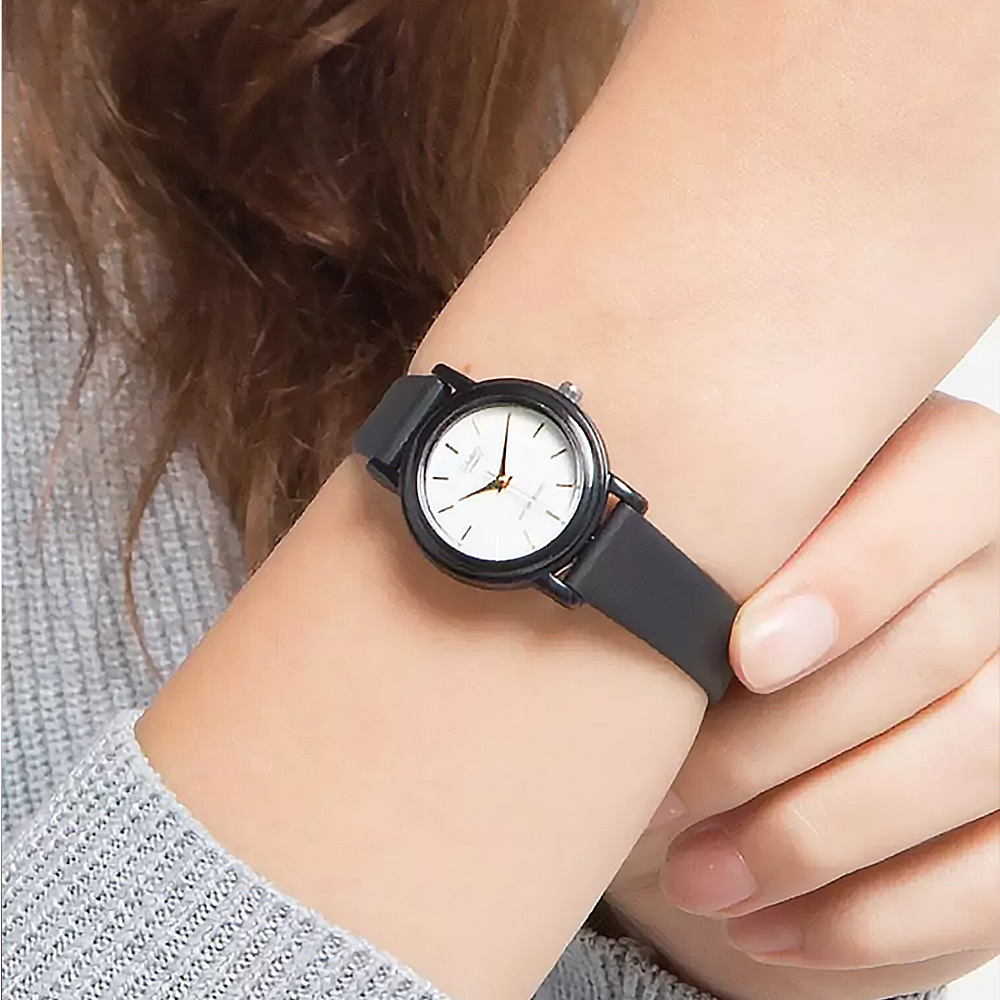 (預購)【CASIO 卡西歐】LQ-139EMV 簡約直覺 圓形無數字 氣質典雅小巧 橡膠錶帶 手錶 女錶