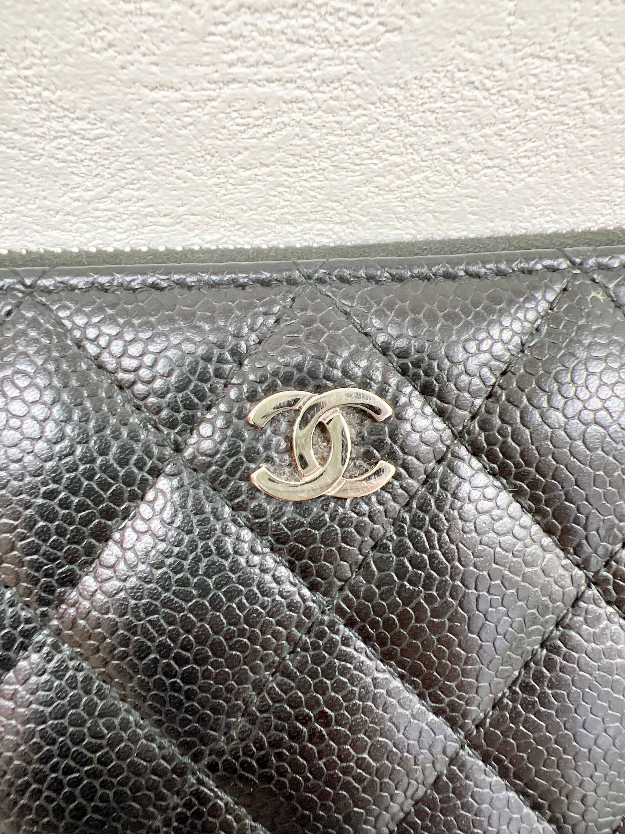 Chanel long zipped wallet (black caviar/ silver)