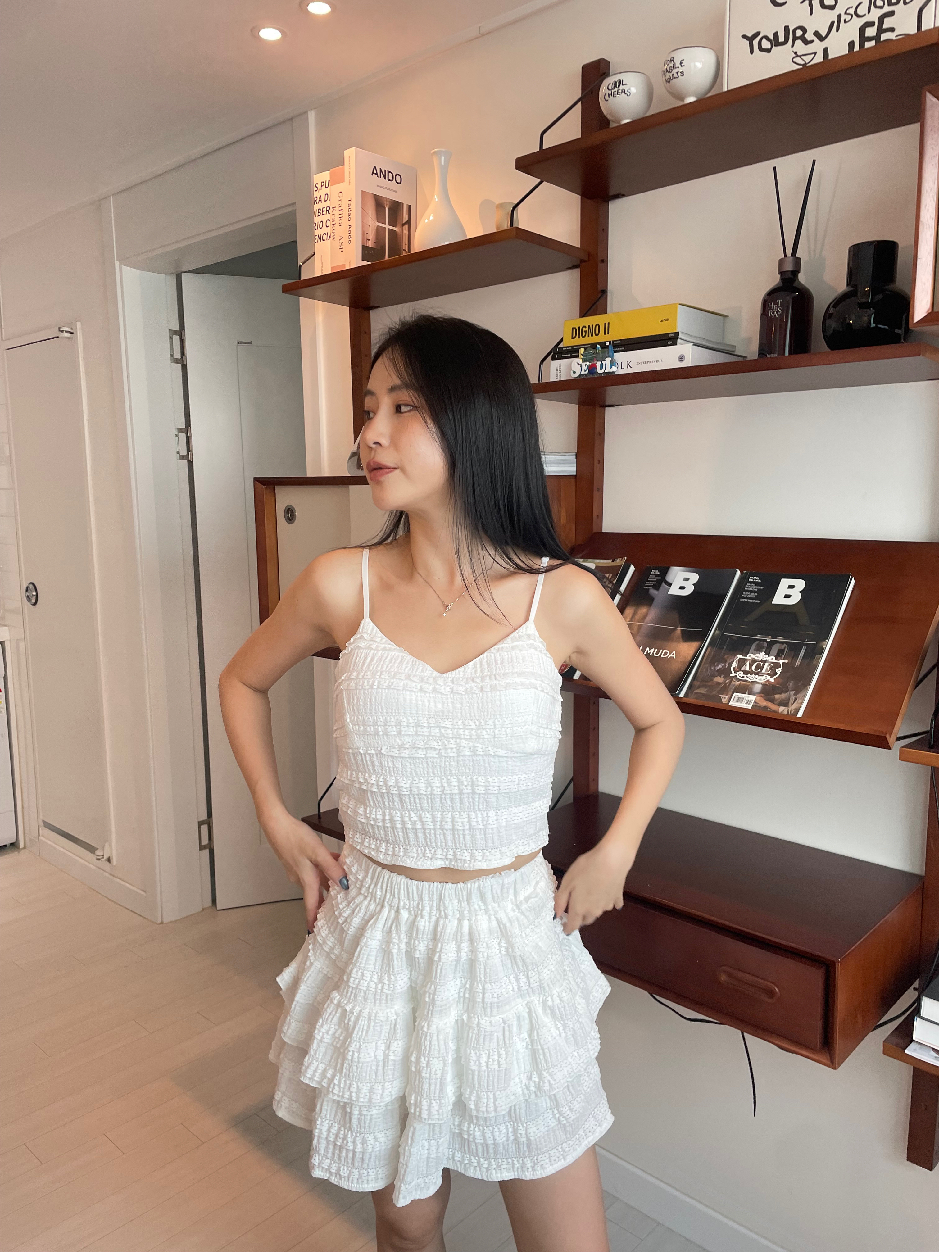 (現貨) 背心Lace裙褲套裝 Set0701 (/黑/藍)