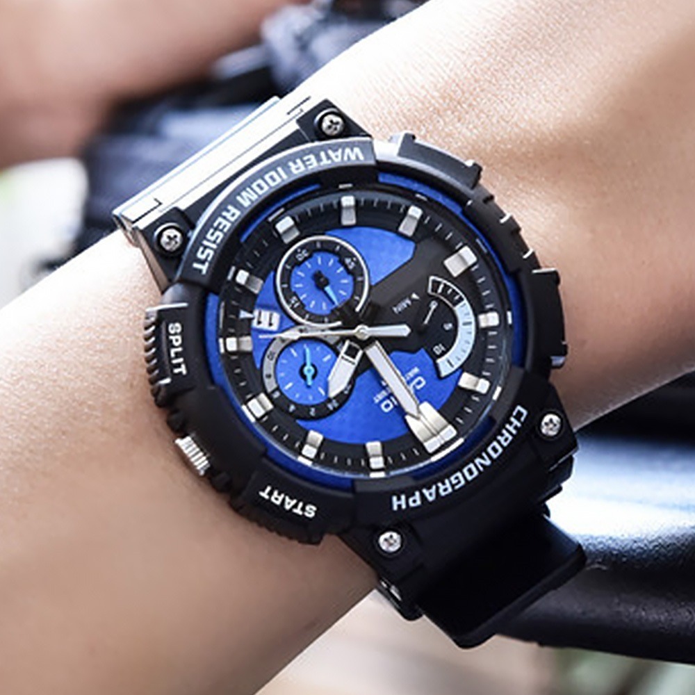 【CASIO 卡西歐】MCW-200H-2AVDF 日期顯示 三眼三針 計時 運動型 石英腕錶 53.5mm